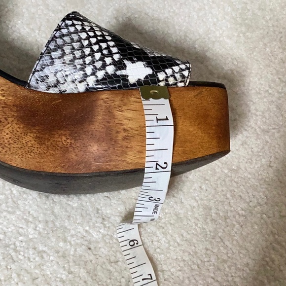 TORY BURCH LEATHER SNAKESKIN WOOD PLATFORM SZ 10 - Picture 14 of 16